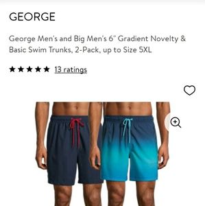 George Mens basic swim trunks XL blue gradient